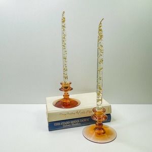 Vintage Fostoria Amber #2362 Candlesticks Set/2 (HG) (exclude candlesticks)